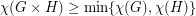 $ \chi(G \times H) \ge \min \{ \chi(G), \chi(H) \} $