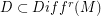 $ D\subset Diff^{r}(M) $